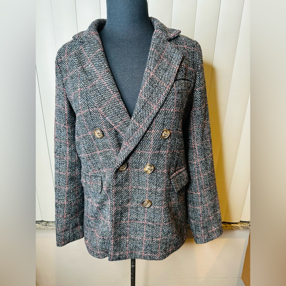 Heartloom Ivy Double-Breasted Plaid Blazer  Career Layering Size Medium